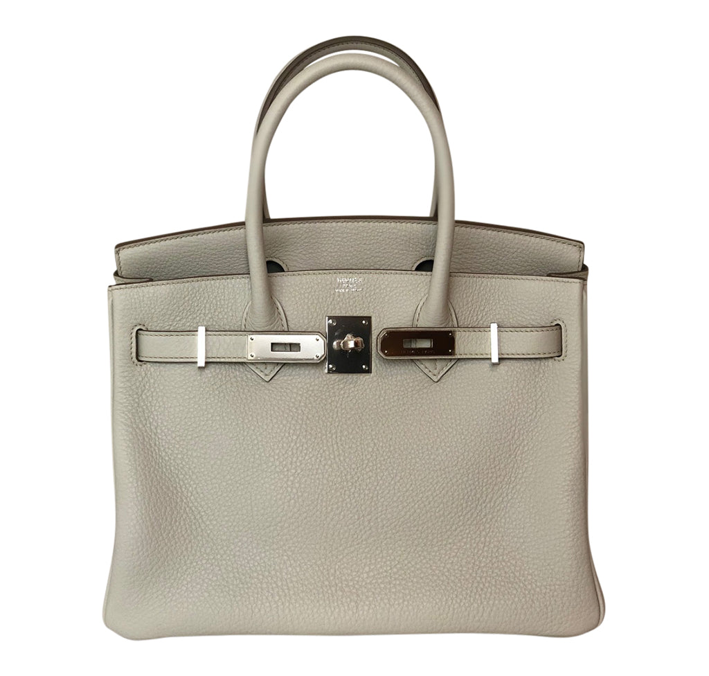 Hermes Birkin 30 Gris Perle Togo Leather Palladium Hardware