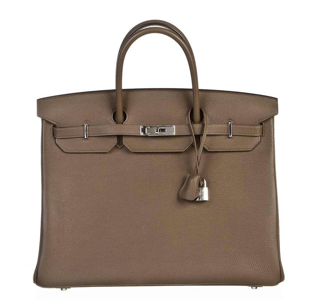Hermes Birkin 40 Taupe Togo Leather Palladium Hardware
