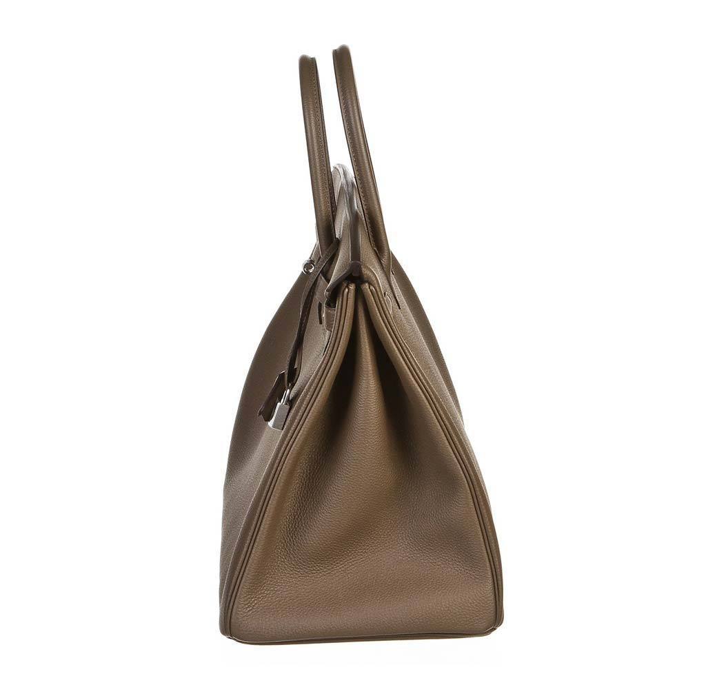 Hermes Birkin 40 Taupe Togo Leather Palladium Hardware