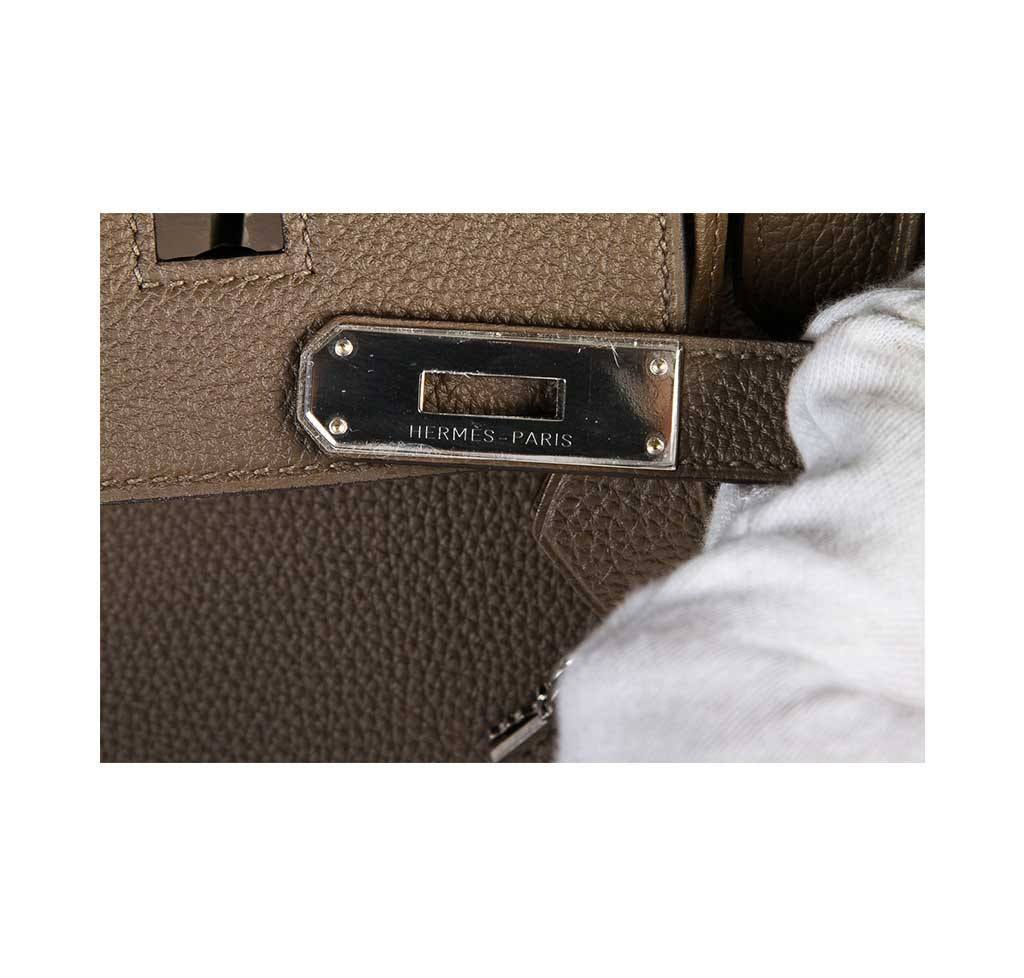 Hermes Birkin 40 Taupe Togo Leather Palladium Hardware