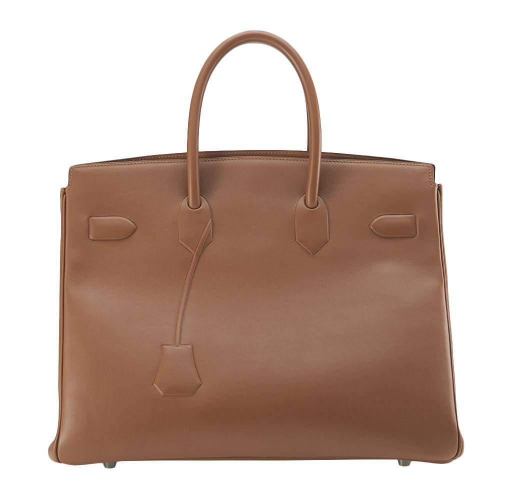 Hermes Shadow Birkin 35 Alezan Evercalf Leather