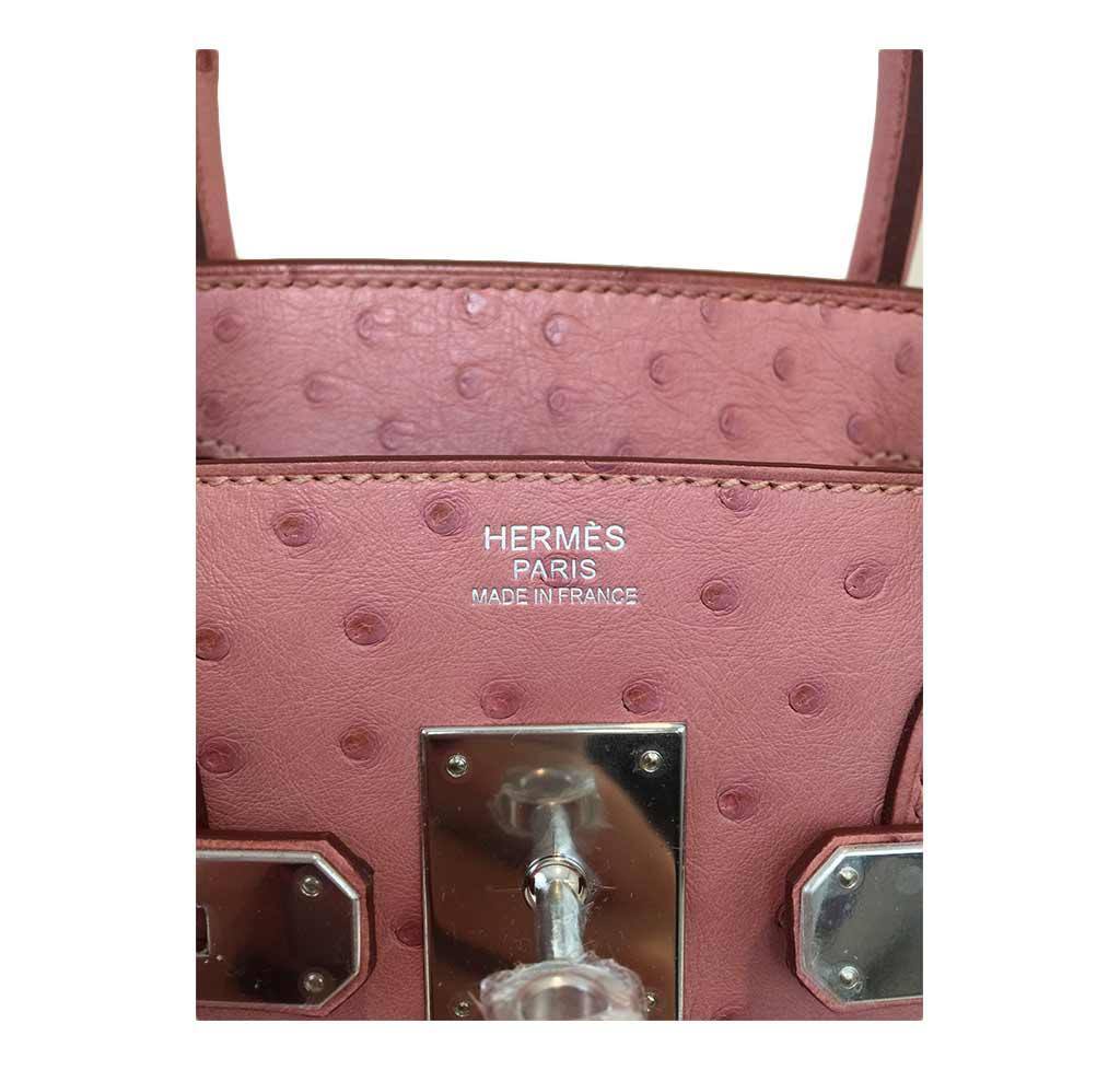 Hermes Birkin 30 Terre Cuite Ostrich Palladium Hardware