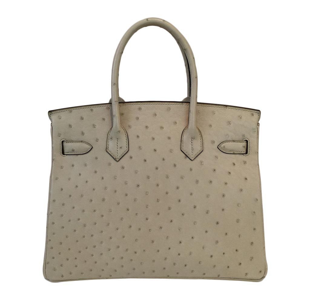 Hermes Birkin 30 Parchemin Ostrich Palladium Hardware