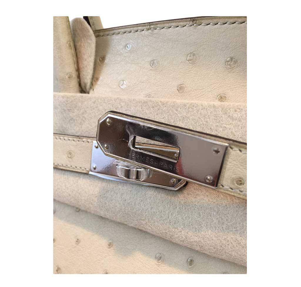 Hermes Birkin 30 Parchemin Ostrich Palladium Hardware