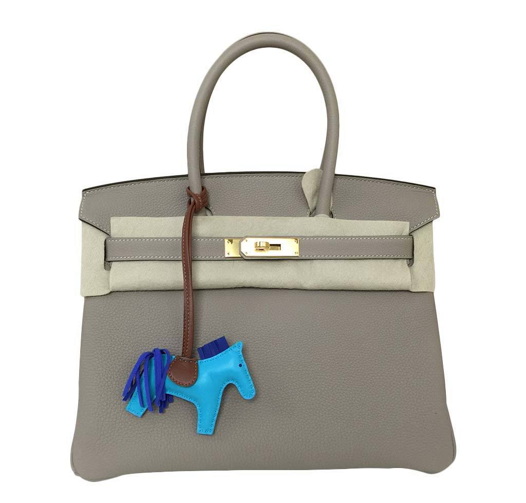 Hermes Birkin 30 Gris Tourterelle Clemence Leather Gold Hardware