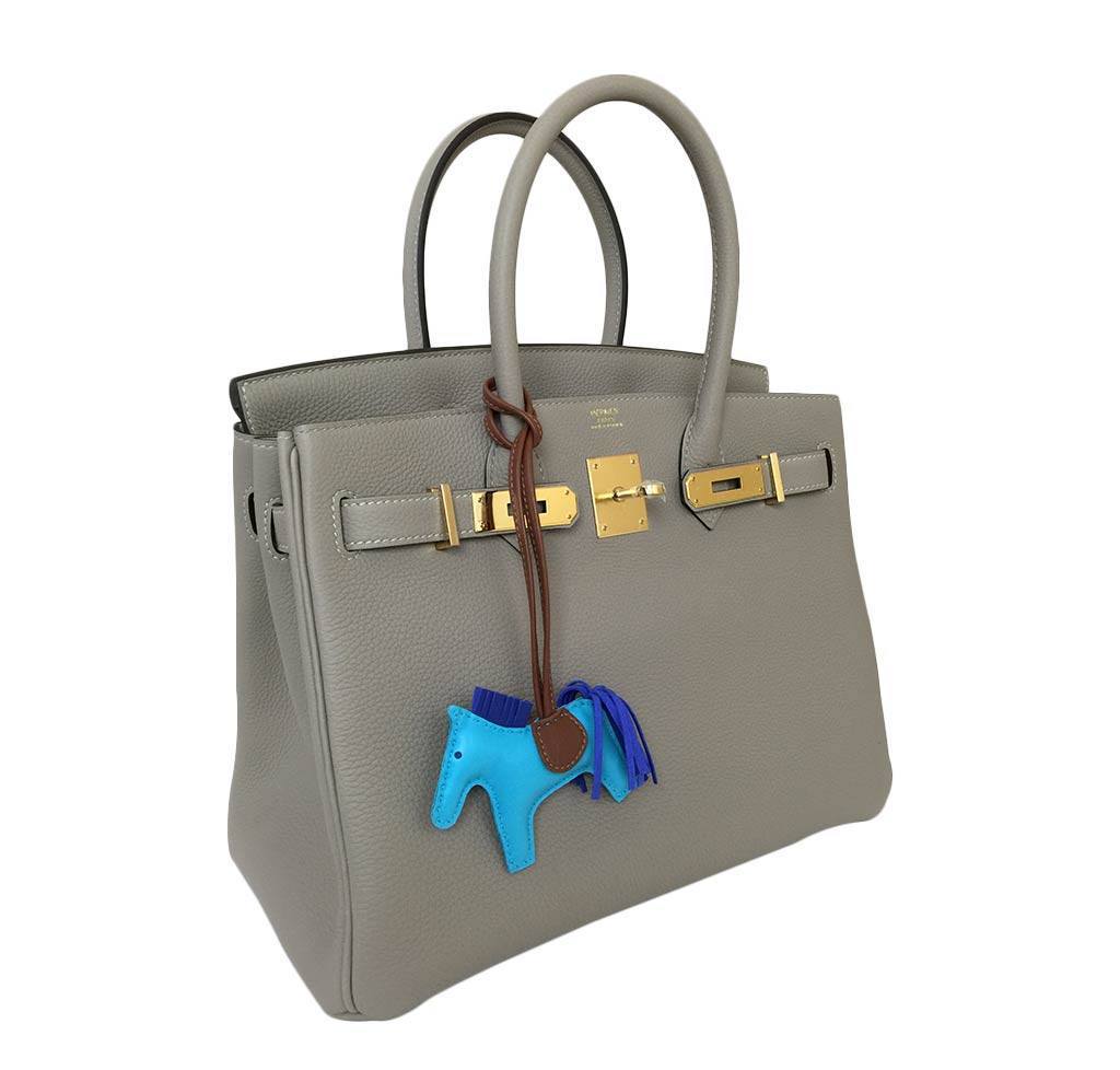 Hermes Birkin 30 Gris Tourterelle Clemence Leather Gold Hardware
