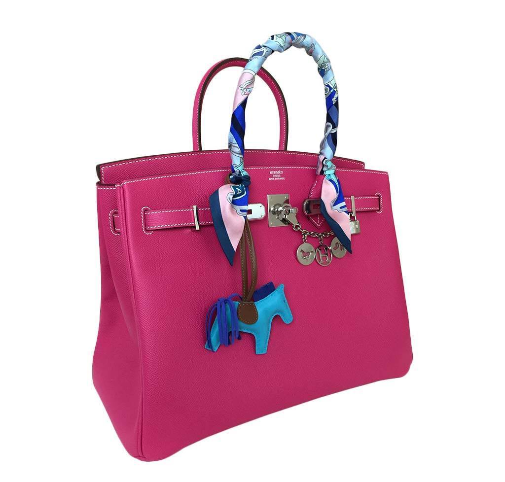 Hermes Birkin 35 Rose Tyrien Epsom Leather Palladium Hardware