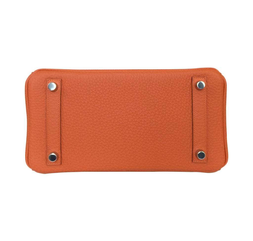 Hermes Birkin 25 Feu Clemence Leather Palladium Hardware