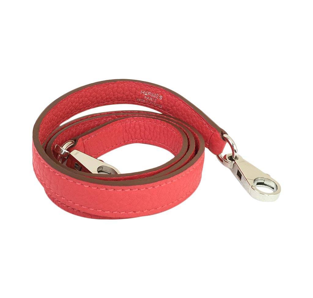Hermes Kelly 32 Rouge Pivoine Clemence Leather Palladium Hardware