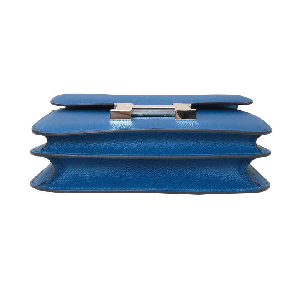 Hermes Constance 18 Blue Izmir Epsom Leather Palladium Hardware