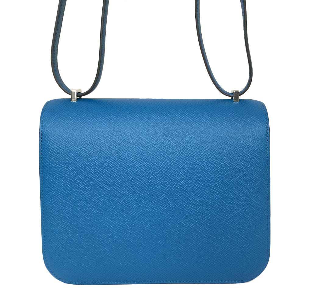 Hermes Constance 18 Blue Izmir Epsom Leather Palladium Hardware