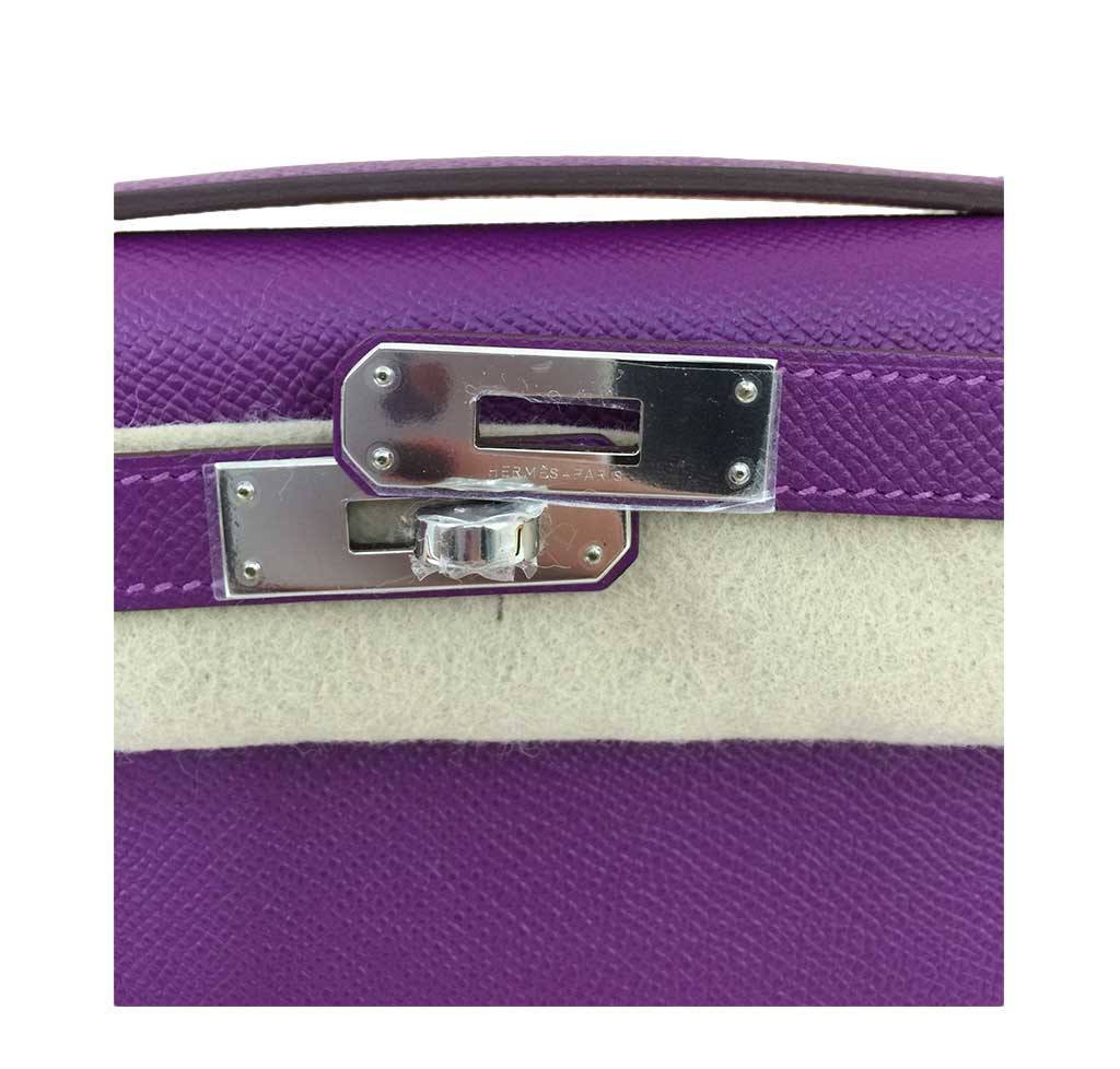 Hermes Kelly Cut Anemone Epsom Leather Palladium Hardware
