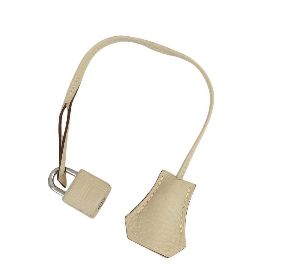 Hermes Birkin 35 Craie Clemence Leather Palladium Hardware