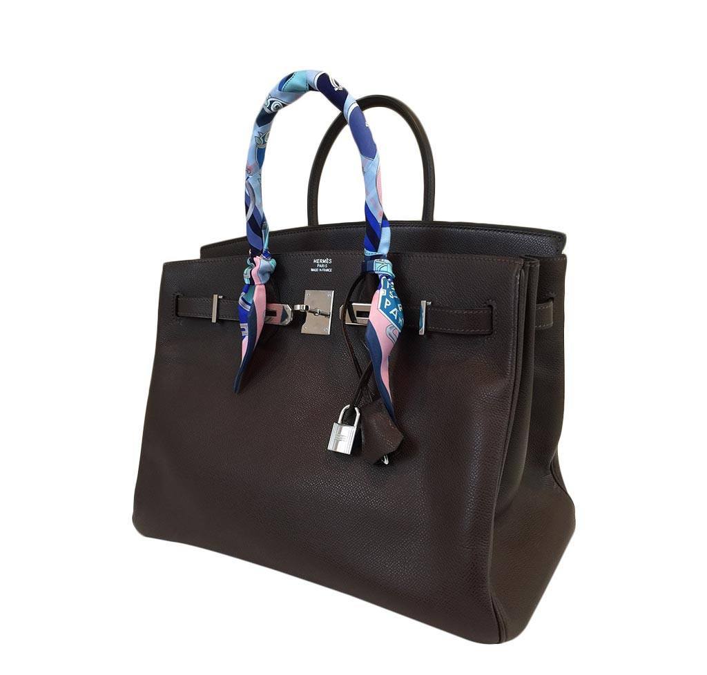 Hermes Birkin 35 Cacao Epsom Leather Palladium Hardware