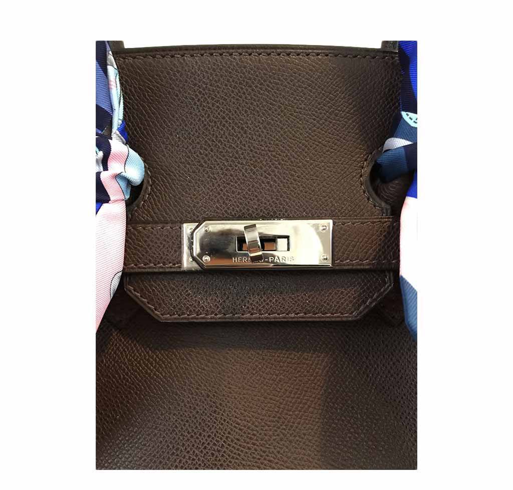 Hermes Birkin 35 Cacao Epsom Leather Palladium Hardware