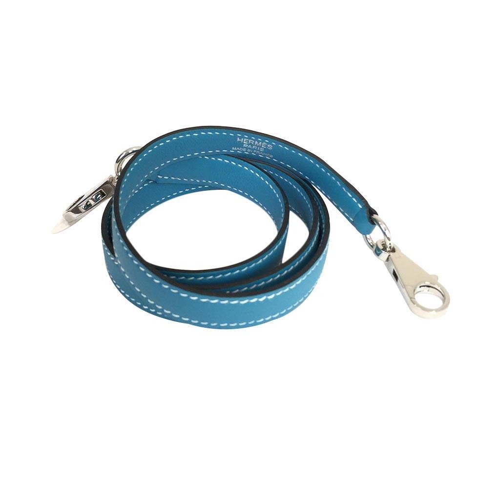 Hermes Kelly 32 Limited Edition Cobalt Blue Jean Colvert Multi Color Ostrich Swift Clemence Leather Palladium Hardware