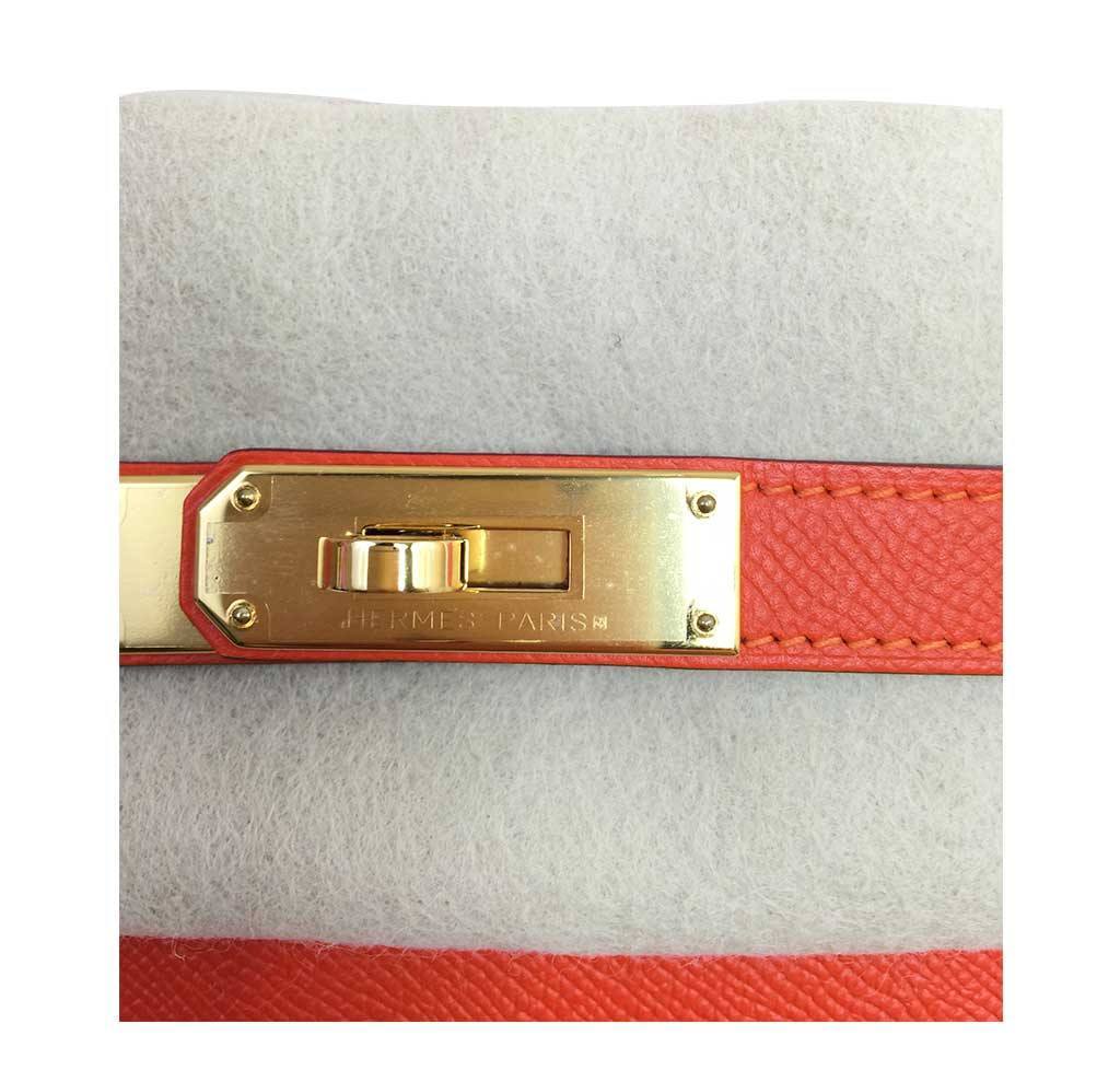 Hermes Kelly Sellier 35 Feu Epsom Leather Gold Hardware