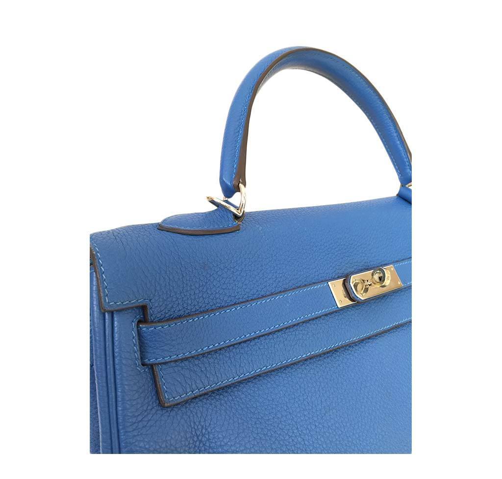 Hermes Kelly Retourne 35 Mykonos Togo Leather Palladium Hardware