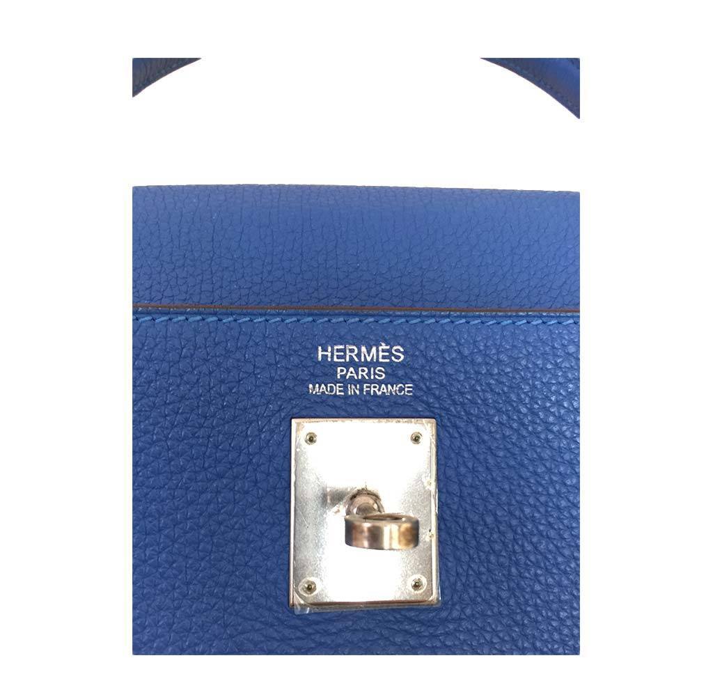 Hermes Kelly Retourne 35 Mykonos Togo Leather Palladium Hardware