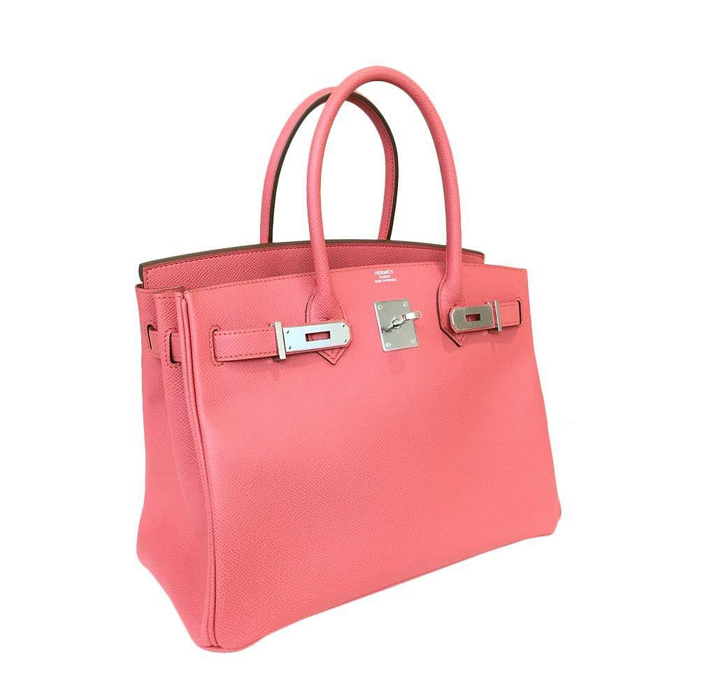 Hermes Birkin 30 Pink Flamingo Epsom Leather Palladium Hardware