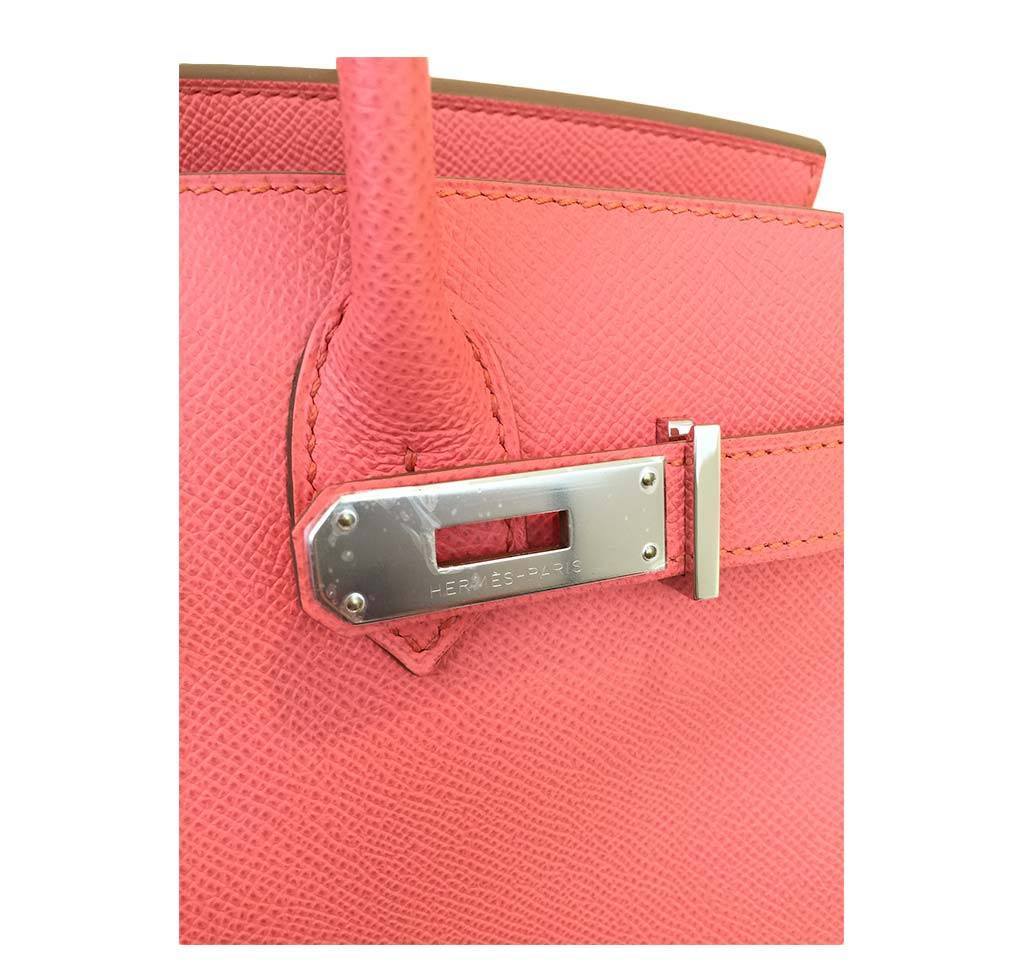 Hermes Birkin 30 Pink Flamingo Epsom Leather Palladium Hardware