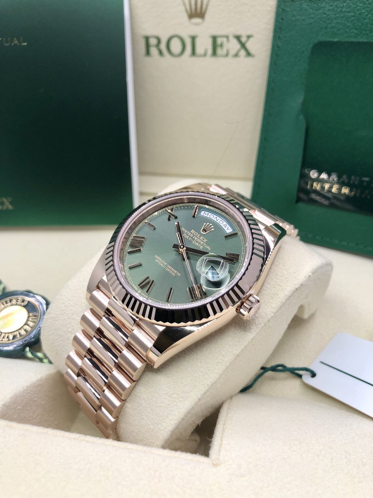 Rolex Day-Date 40 228235 Olive Dial Watch