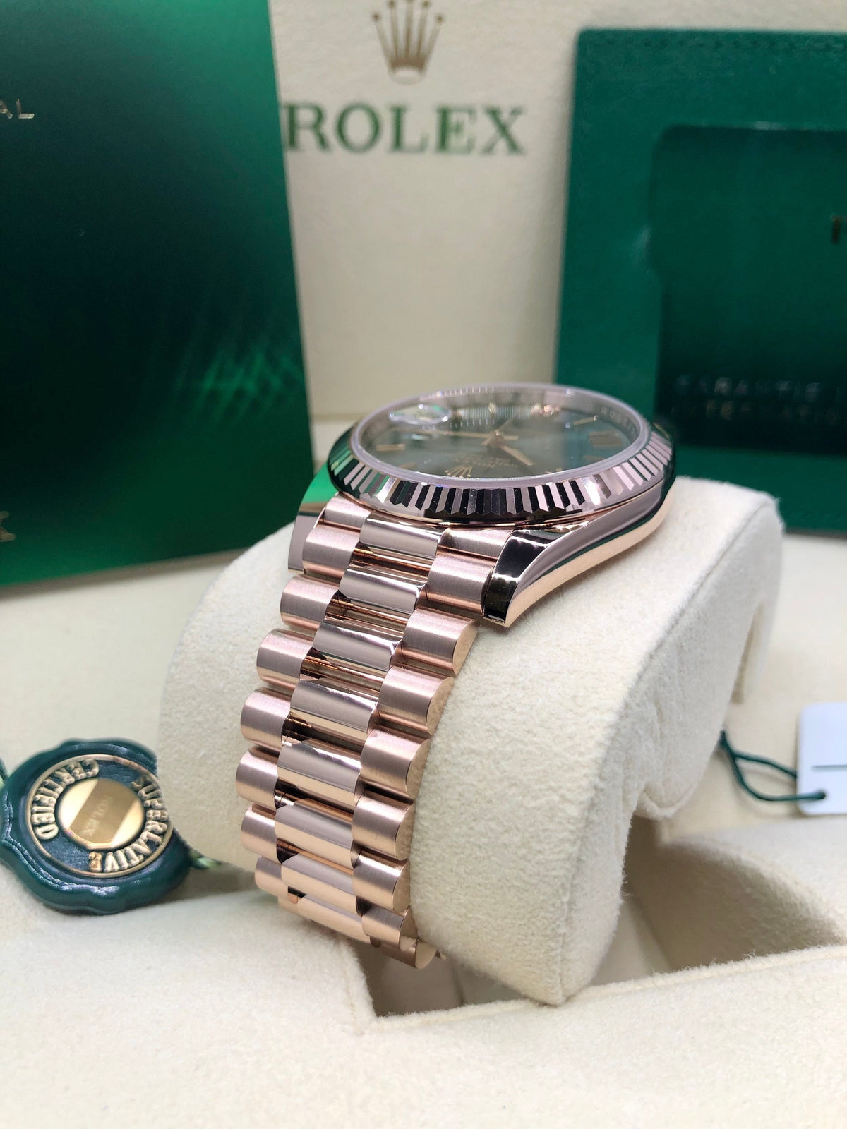 Rolex Day-Date 40 228235 Olive Dial Watch