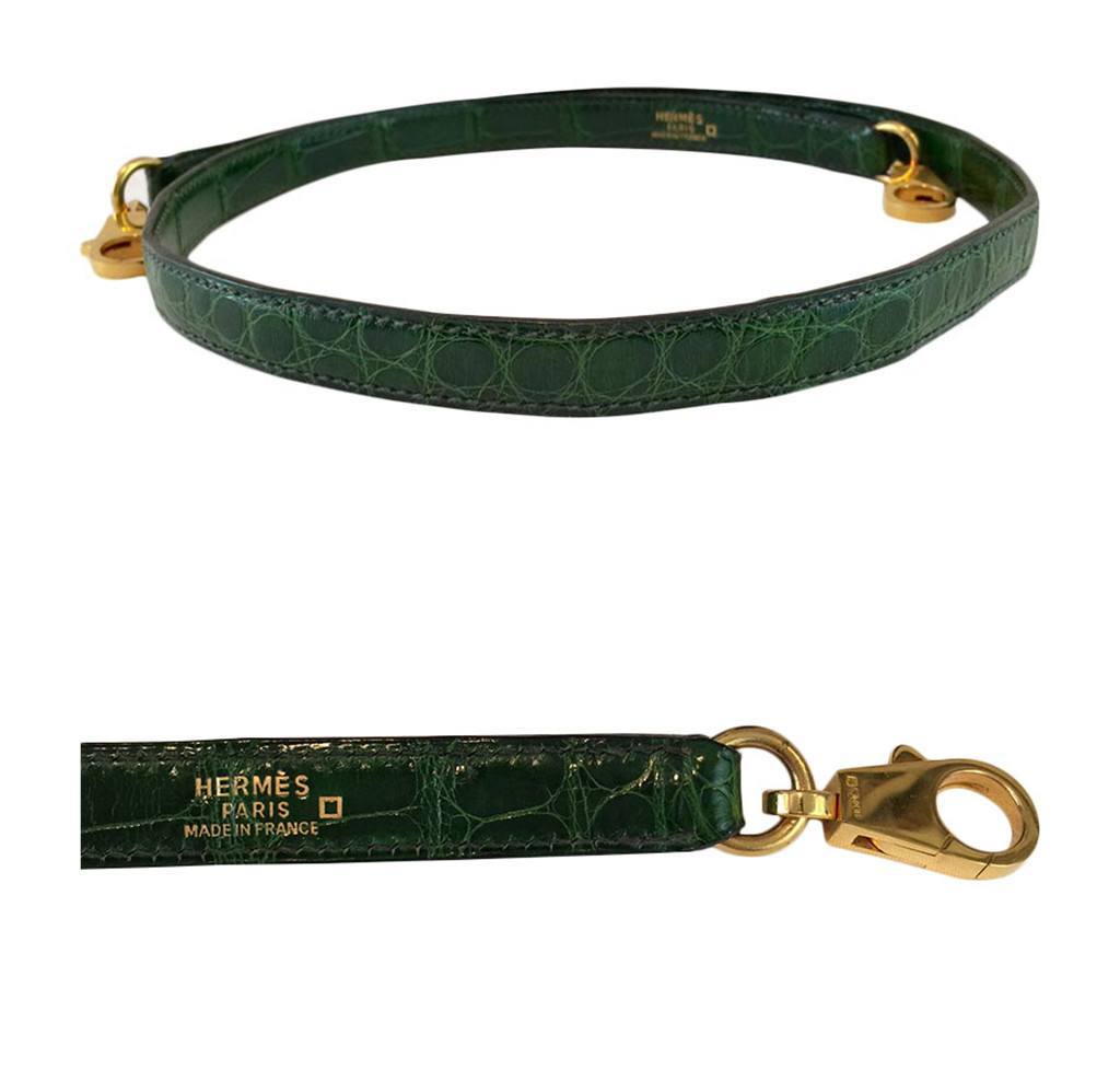 Hermes Kelly Sellier 35 Vert Emerald Alligator Gold Hardware