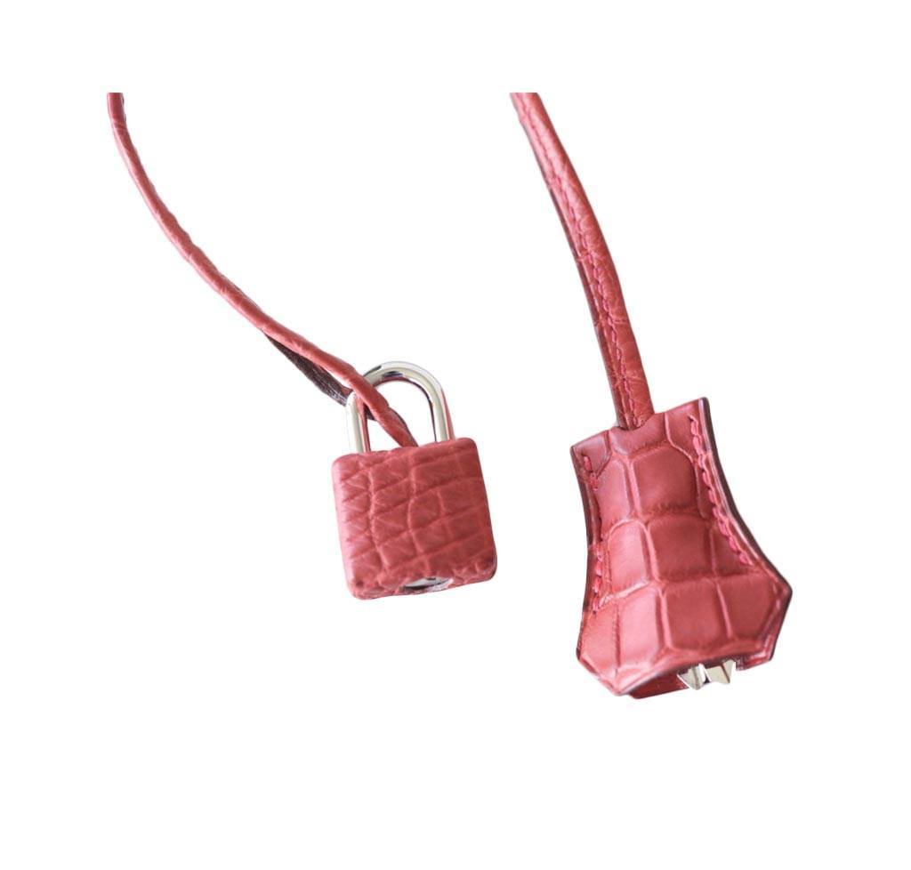 Hermes Birkin 35 Rose Indienne Matte Alligator Palladium Hardware