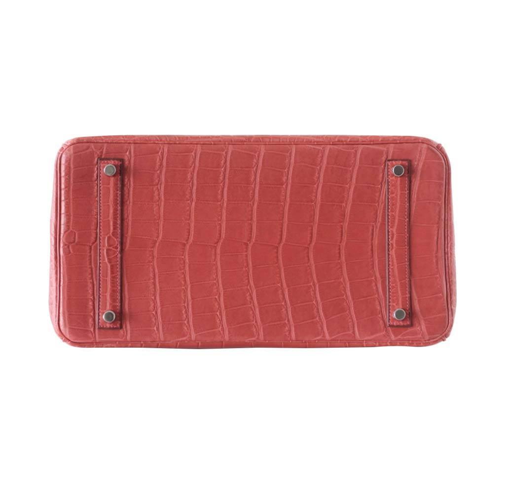Hermes Birkin 35 Rose Indienne Matte Alligator Palladium Hardware