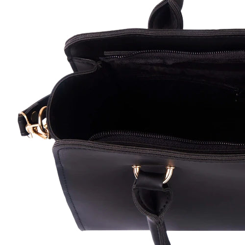 Velkado Urban Black Leather Tote Bag