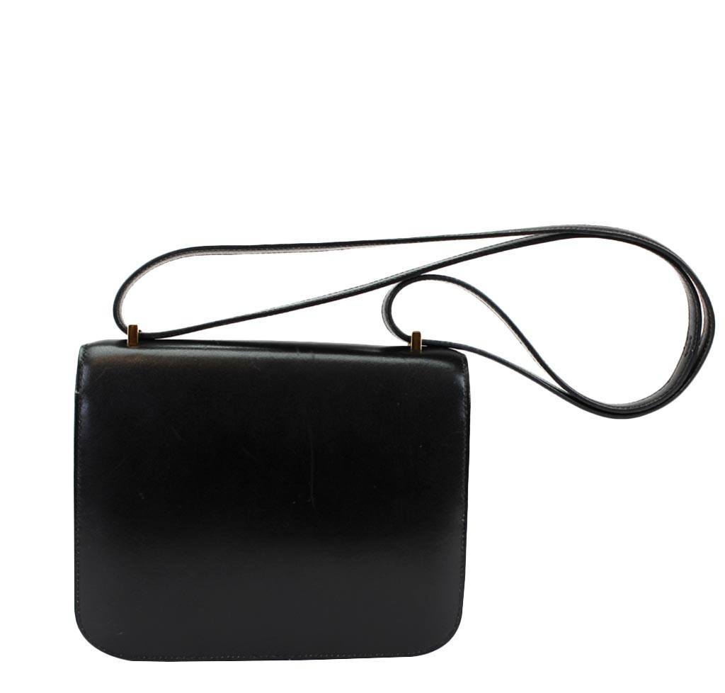 Hermes Constance 18 Black Box Leather Gold Hardware