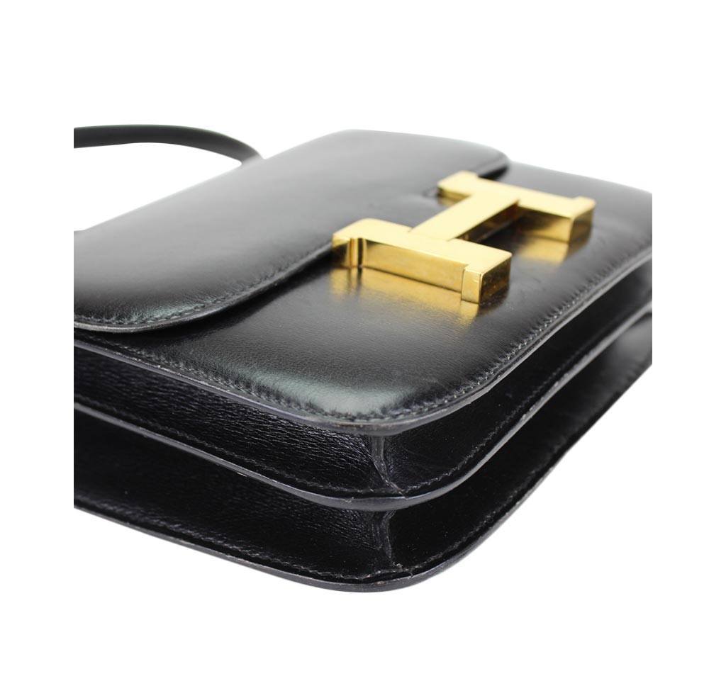 Hermes Constance 18 Black Box Leather Gold Hardware