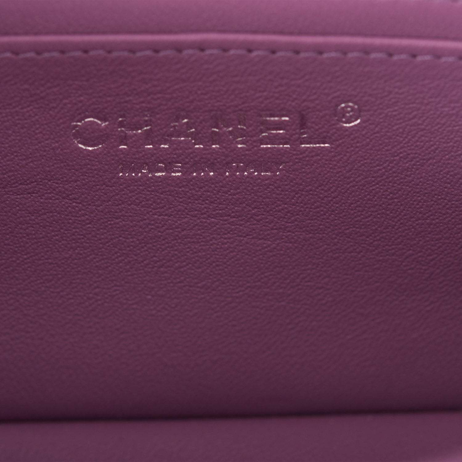 Chanel Mini Rectangular Flap Bag Purple Lambskin Silver Hardware
