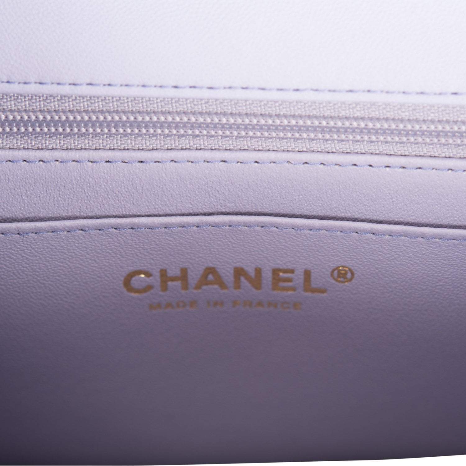 Chanel Rectangular Mini Flap Bag with Top Handle Lavender Quilted Lambskin Light Gold Hardware