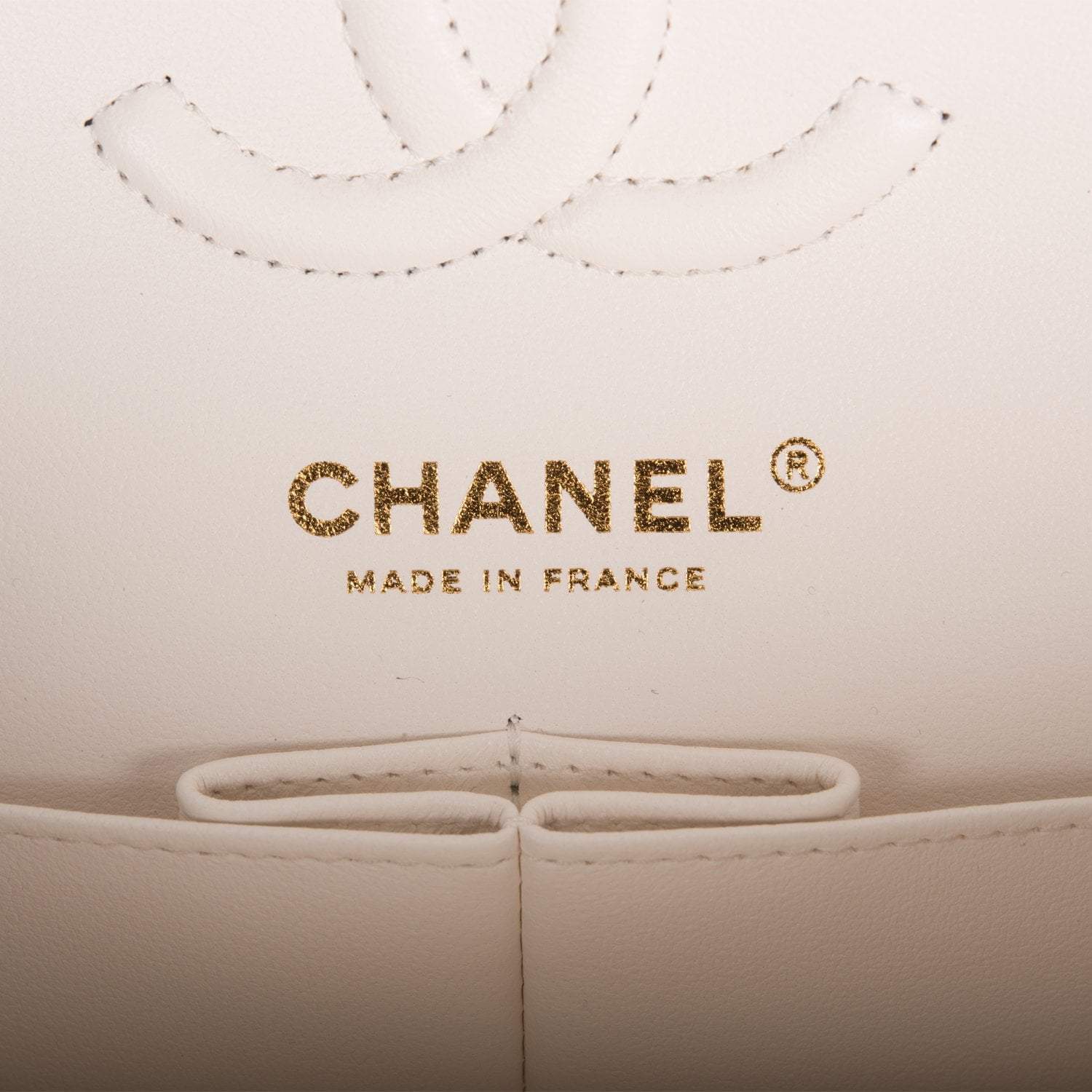 Chanel Small Classic Double Flap White Caviar Light Gold Hardware