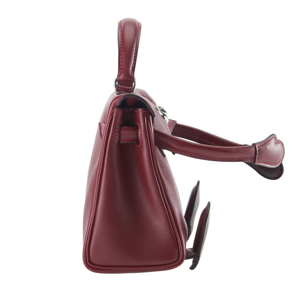 Hermes Kelly Idole Rouge Gulliver Leather Palladium Hardware