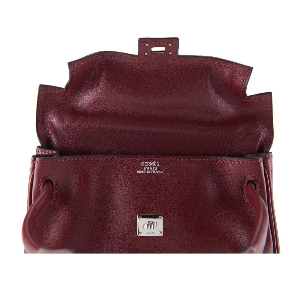 Hermes Kelly Idole Rouge Gulliver Leather Palladium Hardware