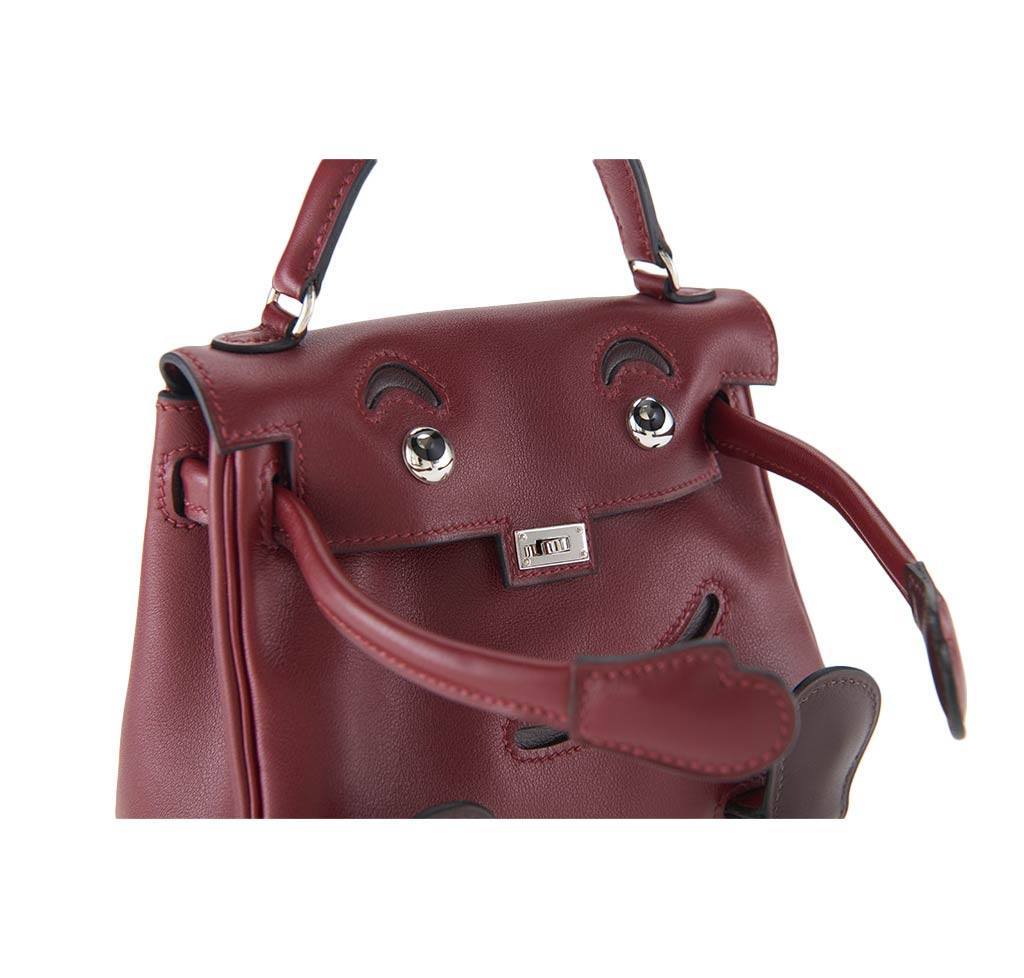 Hermes Kelly Idole Rouge Gulliver Leather Palladium Hardware
