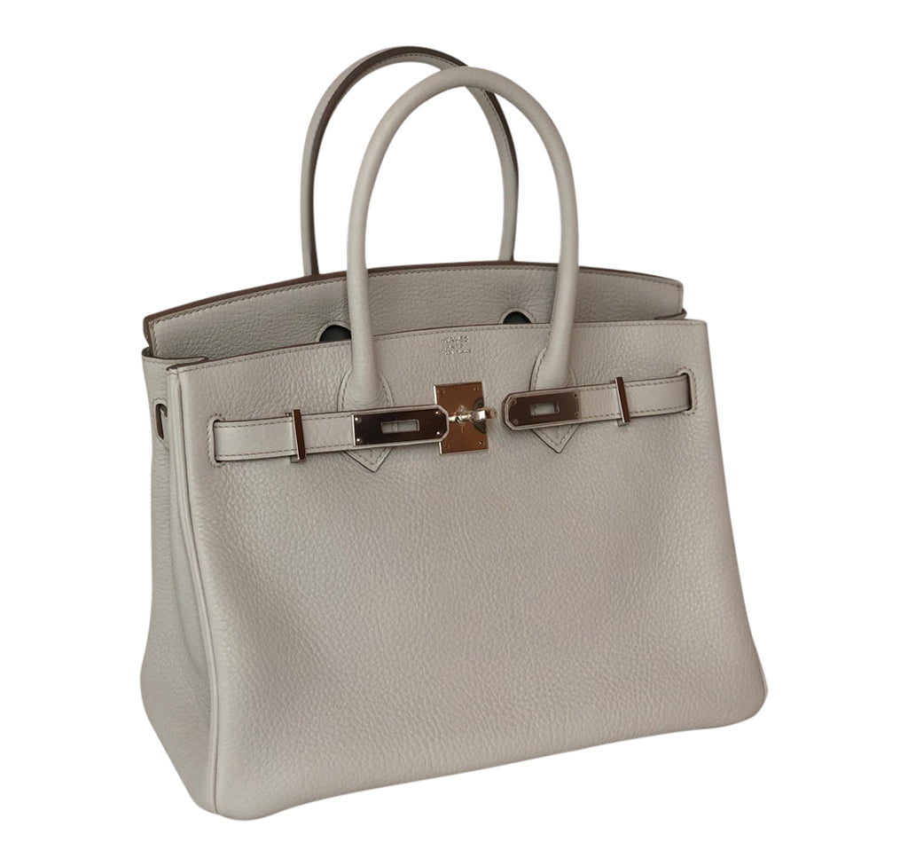 Hermes Birkin 30 Gris Perle Togo Leather Palladium Hardware
