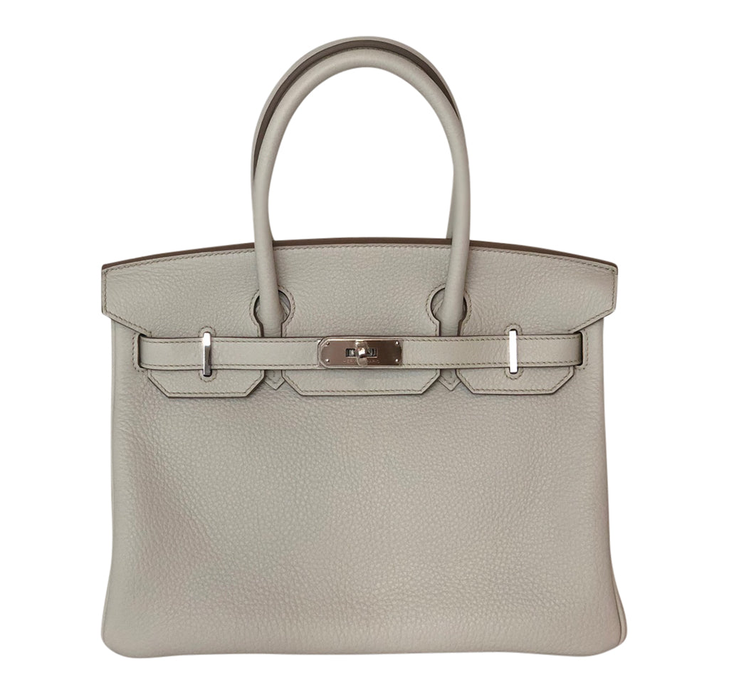 Hermes Birkin 30 Gris Perle Togo Leather Palladium Hardware