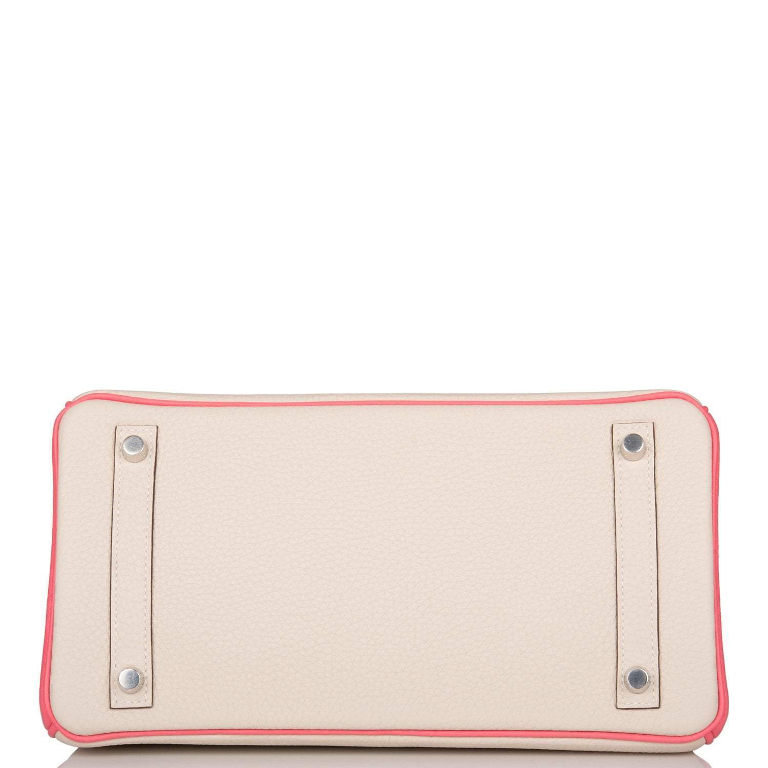 Hermes Birkin 30cm Bi-Color Craie and Rose Lipstick Clemence Palladium Hardware