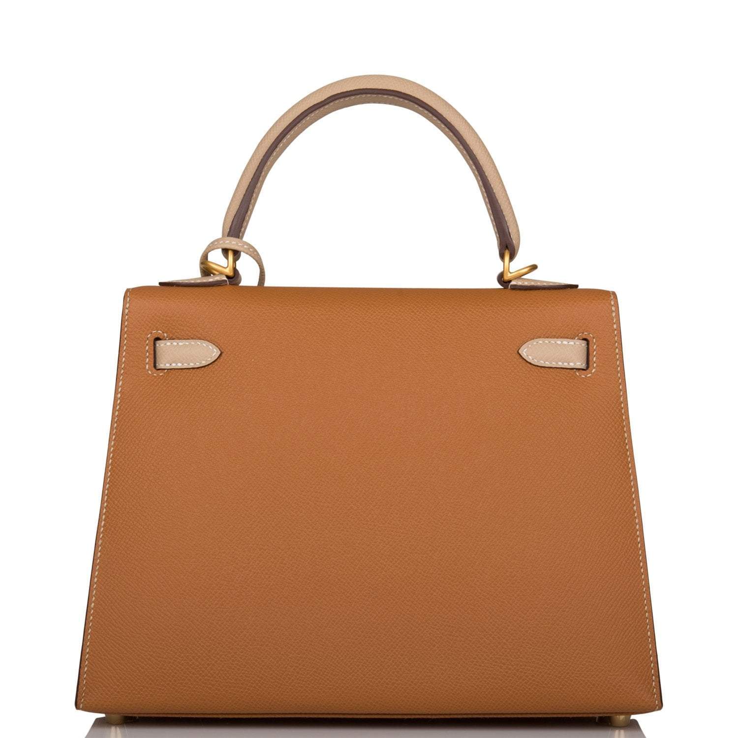 Hermes Kelly Sellier 25cm Gold and Trench Epsom Brushed Gold Hardware