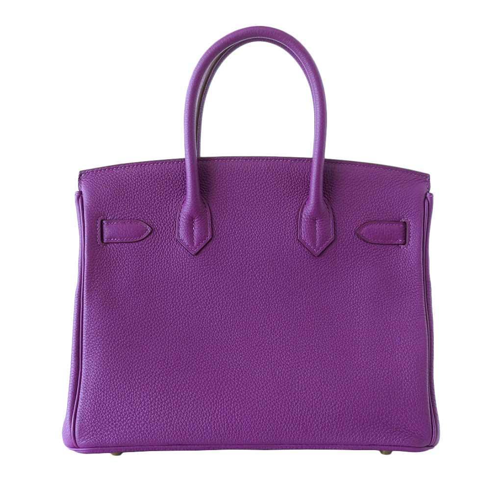 Hermes Birkin 30 Anemone Togo Leather Gold Hardware