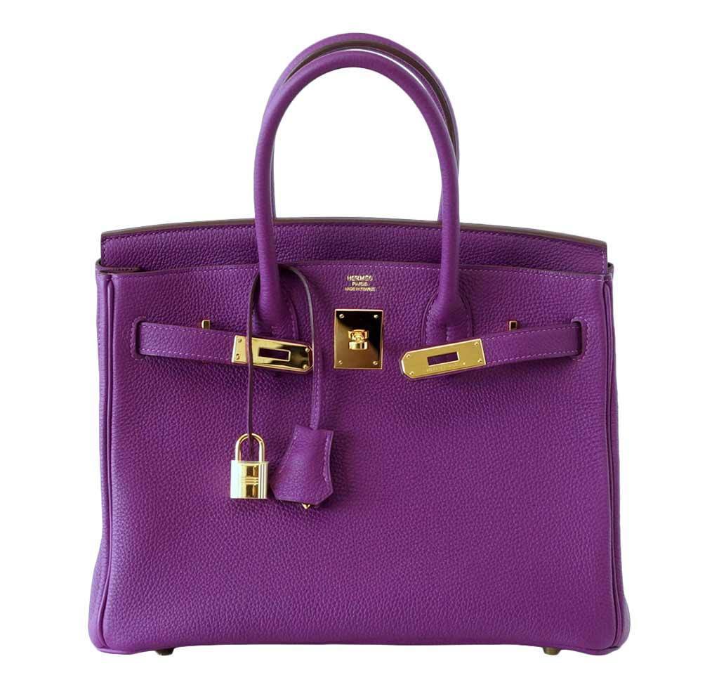 Hermes Birkin 30 Anemone Togo Leather Gold Hardware