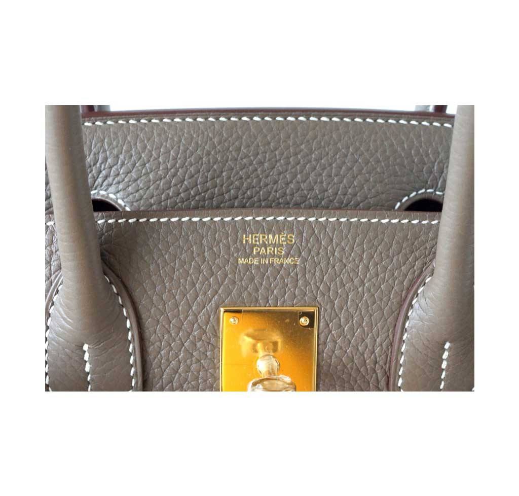 Hermes Birkin 30 Etoupe Togo Leather Gold Hardware