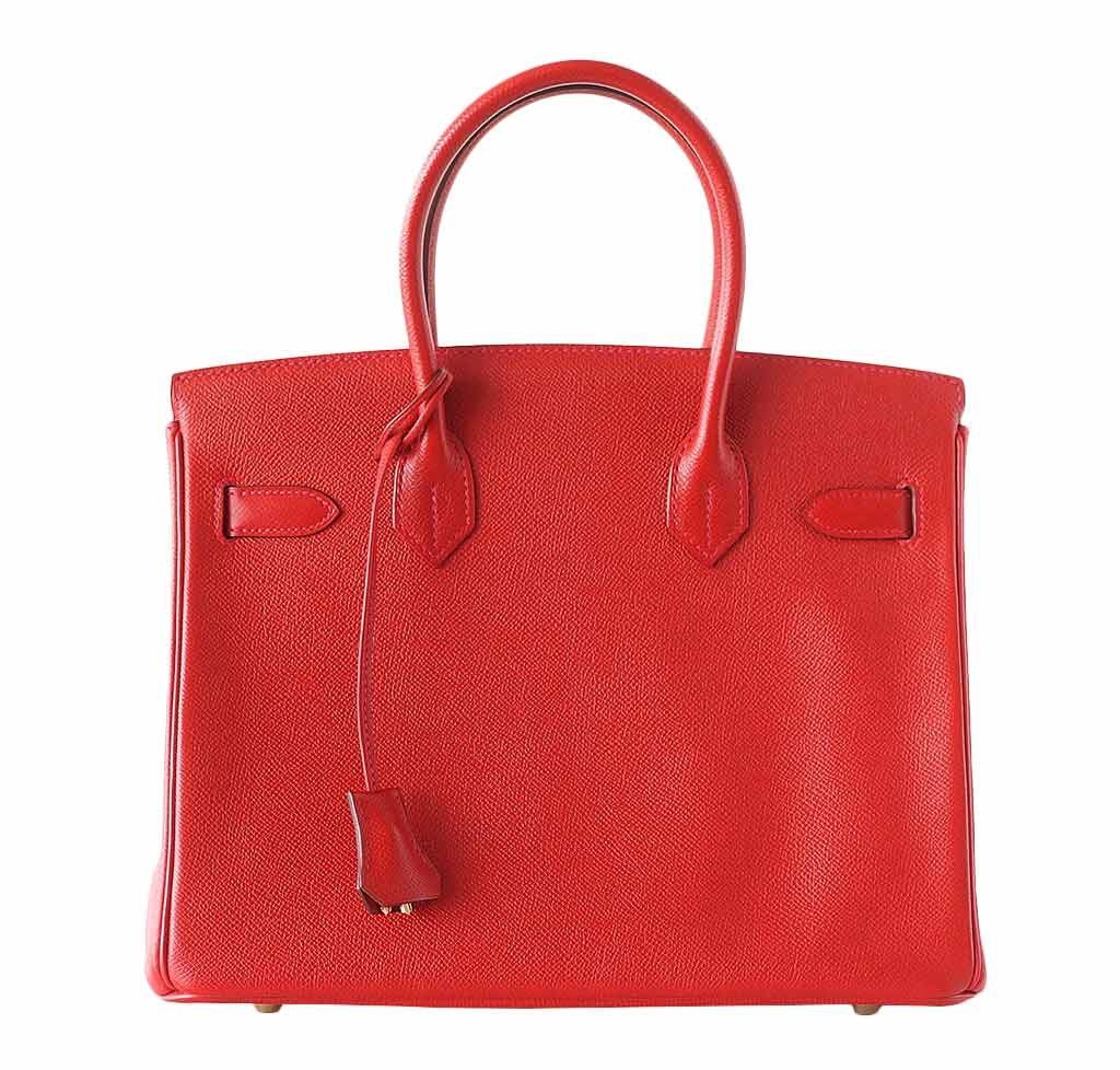 Hermes Birkin 30 Rouge Casaque Epsom Leather Gold Hardware