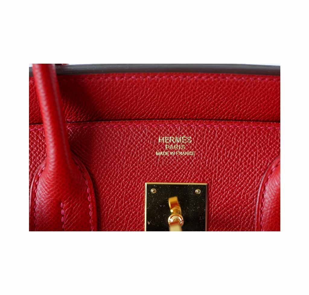 Hermes Birkin 30 Rouge Casaque Epsom Leather Gold Hardware