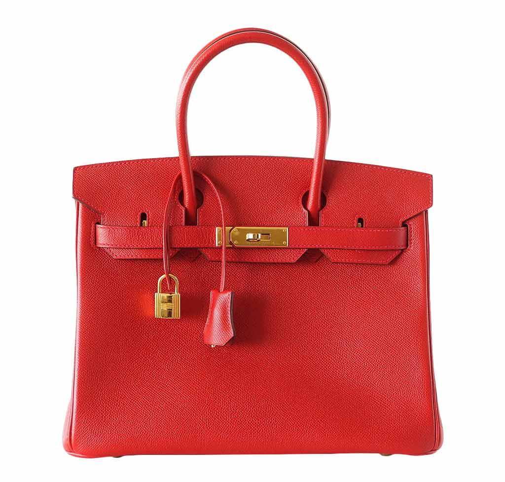 Hermes Birkin 30 Rouge Casaque Epsom Leather Gold Hardware