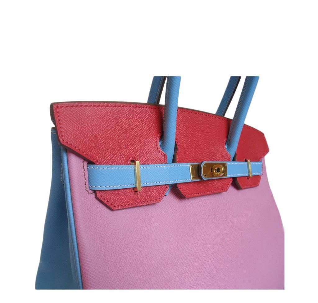 Hermes Birkin 30 HSS Special Order Pink Celeste & Rose Jaipur Epsom Leather Gold Hardware